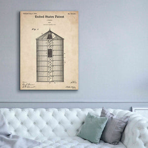 'Silo Blueprint Patent Parchment,' Canvas Wall Art,40 x 54