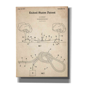 'Slackline Blueprint Patent Parchment,' Canvas Wall Art,12x16x1.1x0,18x26x1.1x0,26x34x1.74x0,40x54x1.74x0