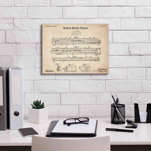 'Slide Rule Blueprint Patent Parchment,' Canvas Wall Art,16 x 12