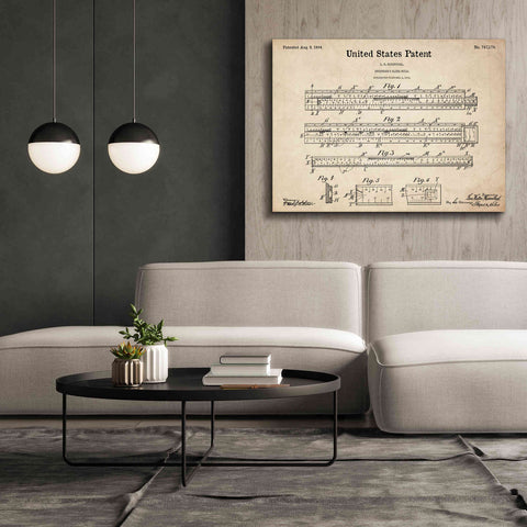 Image of 'Slide Rule Blueprint Patent Parchment,' Canvas Wall Art,54 x 40