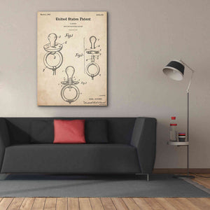 'Baby Pacifier Blueprint Patent Parchment,' Canvas Wall Art,40 x 54