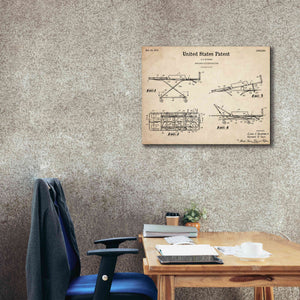 'EMT Stretcher Blueprint Patent Parchment,' Canvas Wall Art,34 x 26