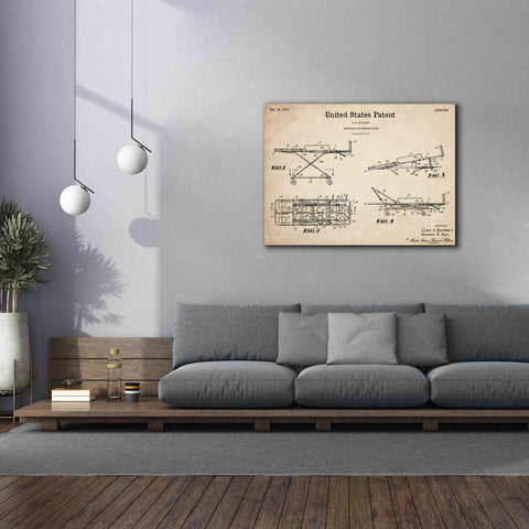 Image of 'EMT Stretcher Blueprint Patent Parchment,' Canvas Wall Art,54 x 40