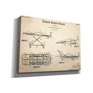 'EMT Stretcher Blueprint Patent Parchment,' Canvas Wall Art,16x12x1.1x0,26x18x1.1x0,34x26x1.74x0,54x40x1.74x0