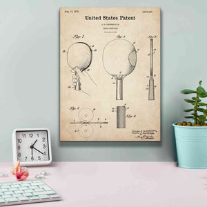 'Table Tennis Paddle  Blueprint Patent Parchment,' Canvas Wall Art,12 x 16