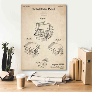 'Pharmacy Tablet Container Blueprint Patent Parchment,' Canvas Wall Art,18 x 26