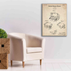 'Pharmacy Tablet Container Blueprint Patent Parchment,' Canvas Wall Art,26 x 34