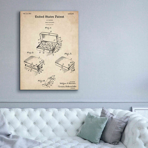 Image of 'Pharmacy Tablet Container Blueprint Patent Parchment,' Canvas Wall Art,40 x 54