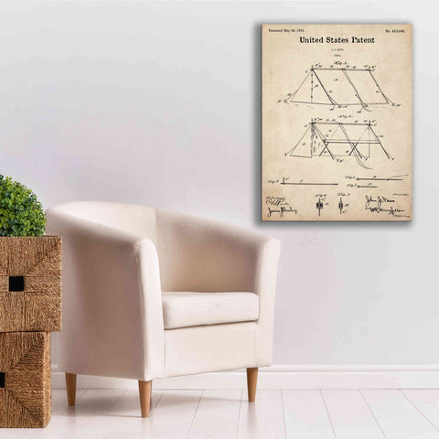 Image of 'Tent Blueprint Patent Parchment,' Canvas Wall Art,26 x 34