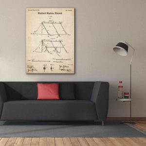 'Tent Blueprint Patent Parchment,' Canvas Wall Art,40 x 54