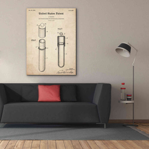 Image of 'Test Tube Blueprint Patent Parchment,' Canvas Wall Art,40 x 54