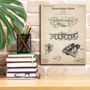 'Traction Engine Blueprint Patent Parchment,' Canvas Wall Art,12 x 16