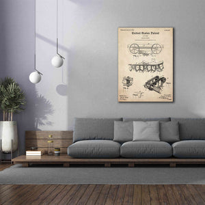 'Traction Engine Blueprint Patent Parchment,' Canvas Wall Art,40 x 54