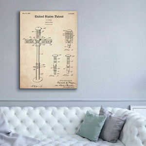 'Vintage Traffic Signal  Blueprint Patent Parchment,' Canvas Wall Art,40 x 54