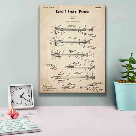 Image of 'Trocar Blueprint Patent Parchment,' Canvas Wall Art,12 x 16