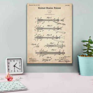 'Trocar Blueprint Patent Parchment,' Canvas Wall Art,12 x 16