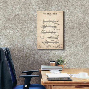 'Trocar Blueprint Patent Parchment,' Canvas Wall Art,18 x 26