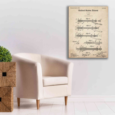 Image of 'Trocar Blueprint Patent Parchment,' Canvas Wall Art,26 x 34