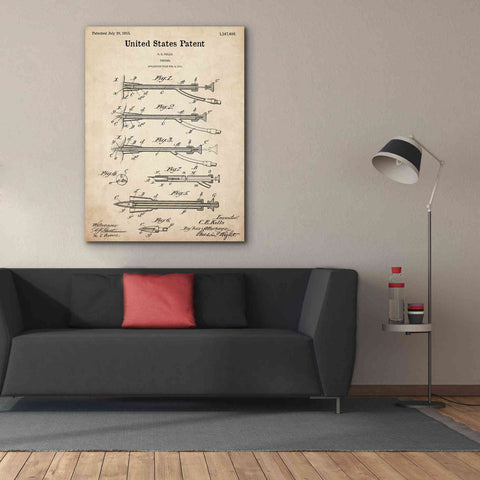 Image of 'Trocar Blueprint Patent Parchment,' Canvas Wall Art,40 x 54