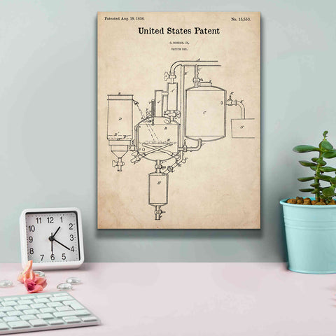 Image of 'Vacuum Pan Blueprint Patent Parchment,' Canvas Wall Art,12 x 16