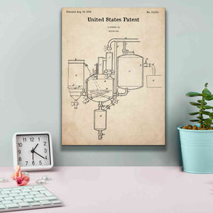 'Vacuum Pan Blueprint Patent Parchment,' Canvas Wall Art,12 x 16