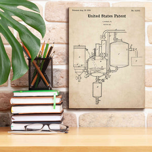 'Vacuum Pan Blueprint Patent Parchment,' Canvas Wall Art,12 x 16