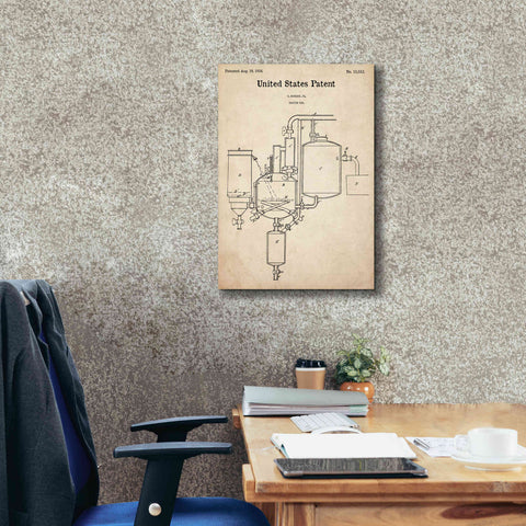 Image of 'Vacuum Pan Blueprint Patent Parchment,' Canvas Wall Art,18 x 26