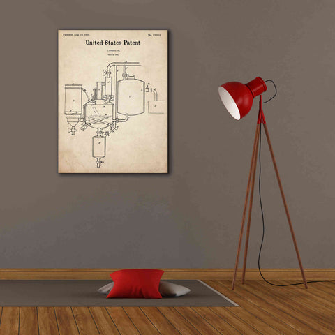 Image of 'Vacuum Pan Blueprint Patent Parchment,' Canvas Wall Art,26 x 34