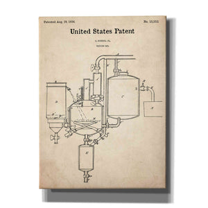 'Vacuum Pan Blueprint Patent Parchment,' Canvas Wall Art,12x16x1.1x0,18x26x1.1x0,26x34x1.74x0,40x54x1.74x0