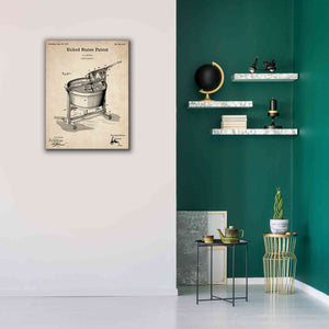 'Washing Machine Blueprint Patent Parchment,' Canvas Wall Art,26 x 34