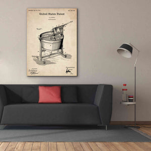 'Washing Machine Blueprint Patent Parchment,' Canvas Wall Art,40 x 54