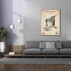 'Washing Machine Blueprint Patent Parchment,' Canvas Wall Art,40 x 54