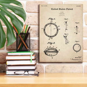 'Wedding Ring Blueprint Patent Parchment,' Canvas Wall Art,12 x 16