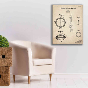 'Wedding Ring Blueprint Patent Parchment,' Canvas Wall Art,26 x 34