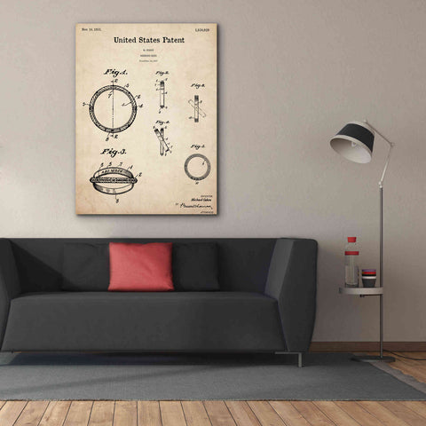 Image of 'Wedding Ring Blueprint Patent Parchment,' Canvas Wall Art,40 x 54