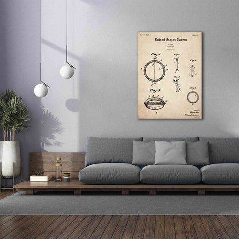 Image of 'Wedding Ring Blueprint Patent Parchment,' Canvas Wall Art,40 x 54