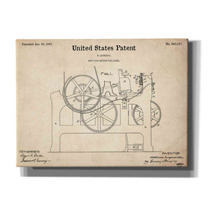 'Weft Stop Motion for Looms Blueprint Patent Parchment,' Canvas Wall Art,16x12x1.1x0,26x18x1.1x0,34x26x1.74x0,54x40x1.74x0