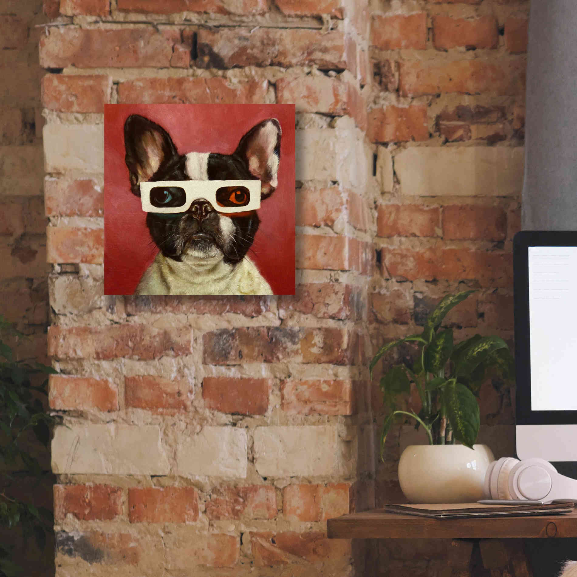 '3D Dog' by Lucia Heffernan, Canvas Wall Art,12x12