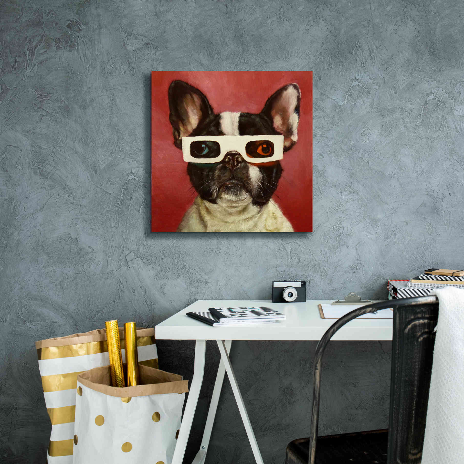 '3D Dog' by Lucia Heffernan, Canvas Wall Art,18x18