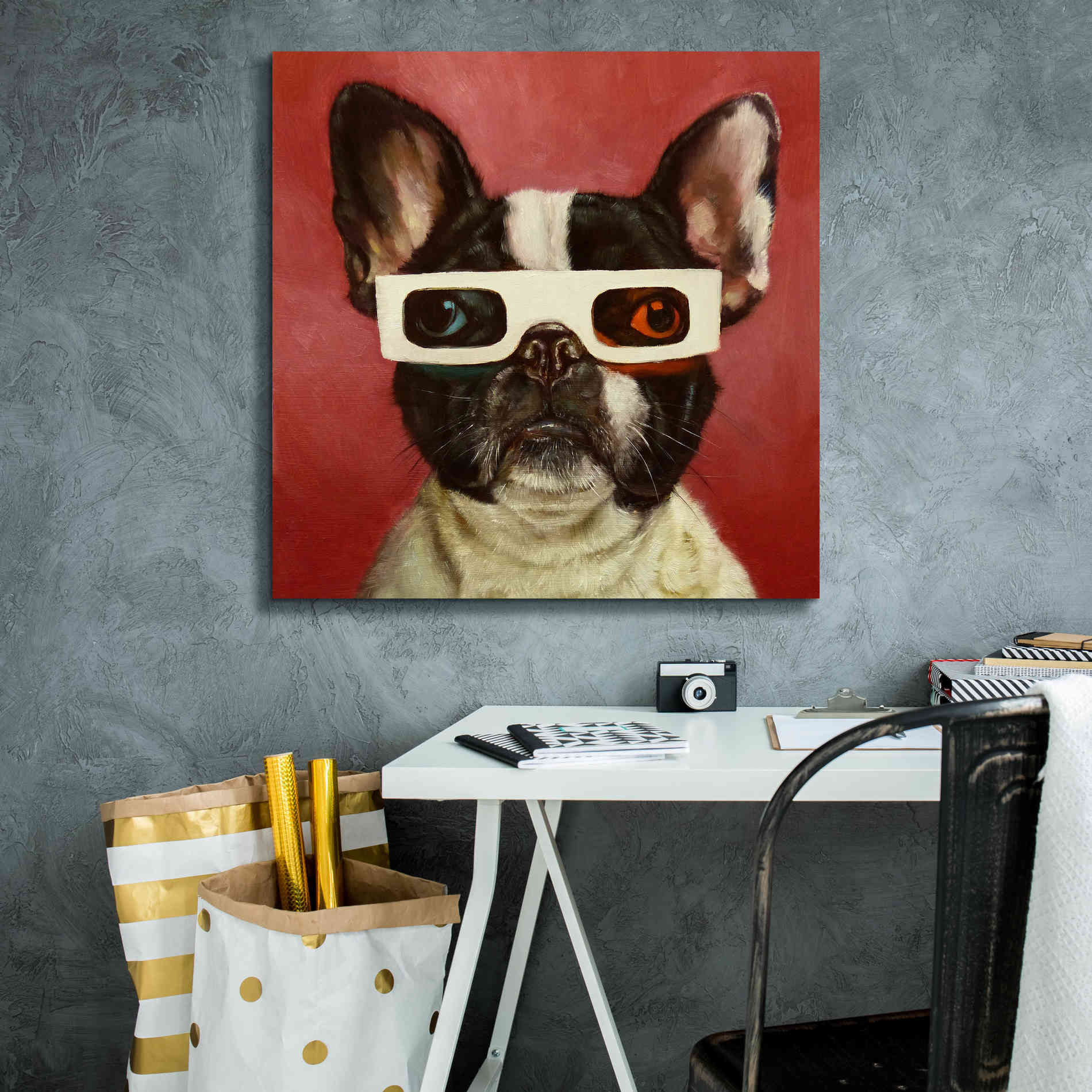 '3D Dog' by Lucia Heffernan, Canvas Wall Art,26x26