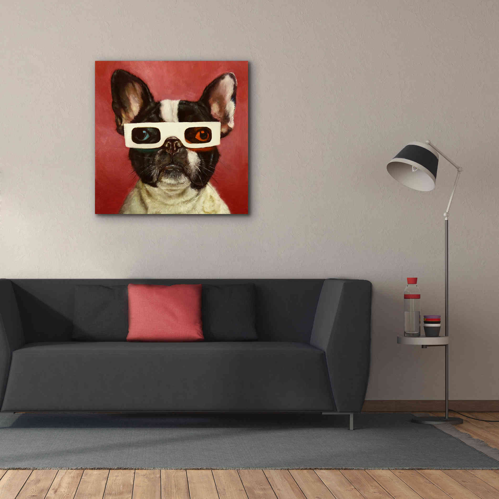 '3D Dog' by Lucia Heffernan, Canvas Wall Art,37x37