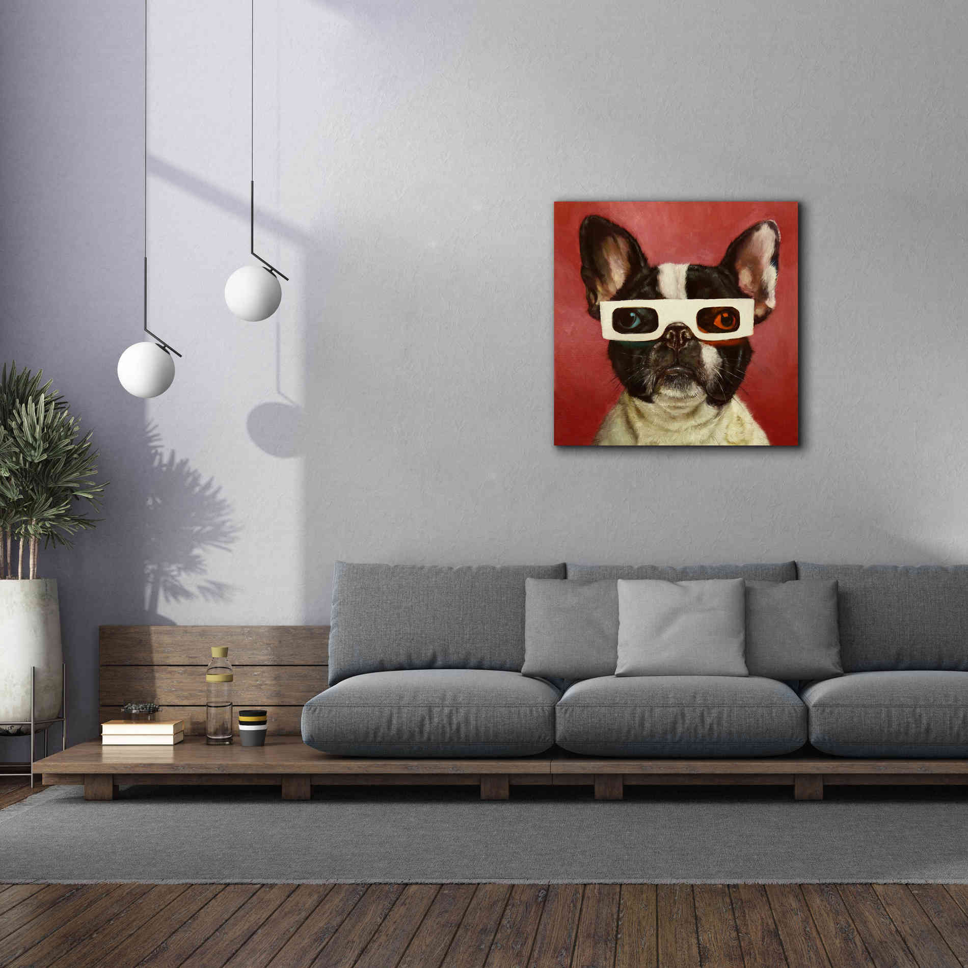 '3D Dog' by Lucia Heffernan, Canvas Wall Art,37x37