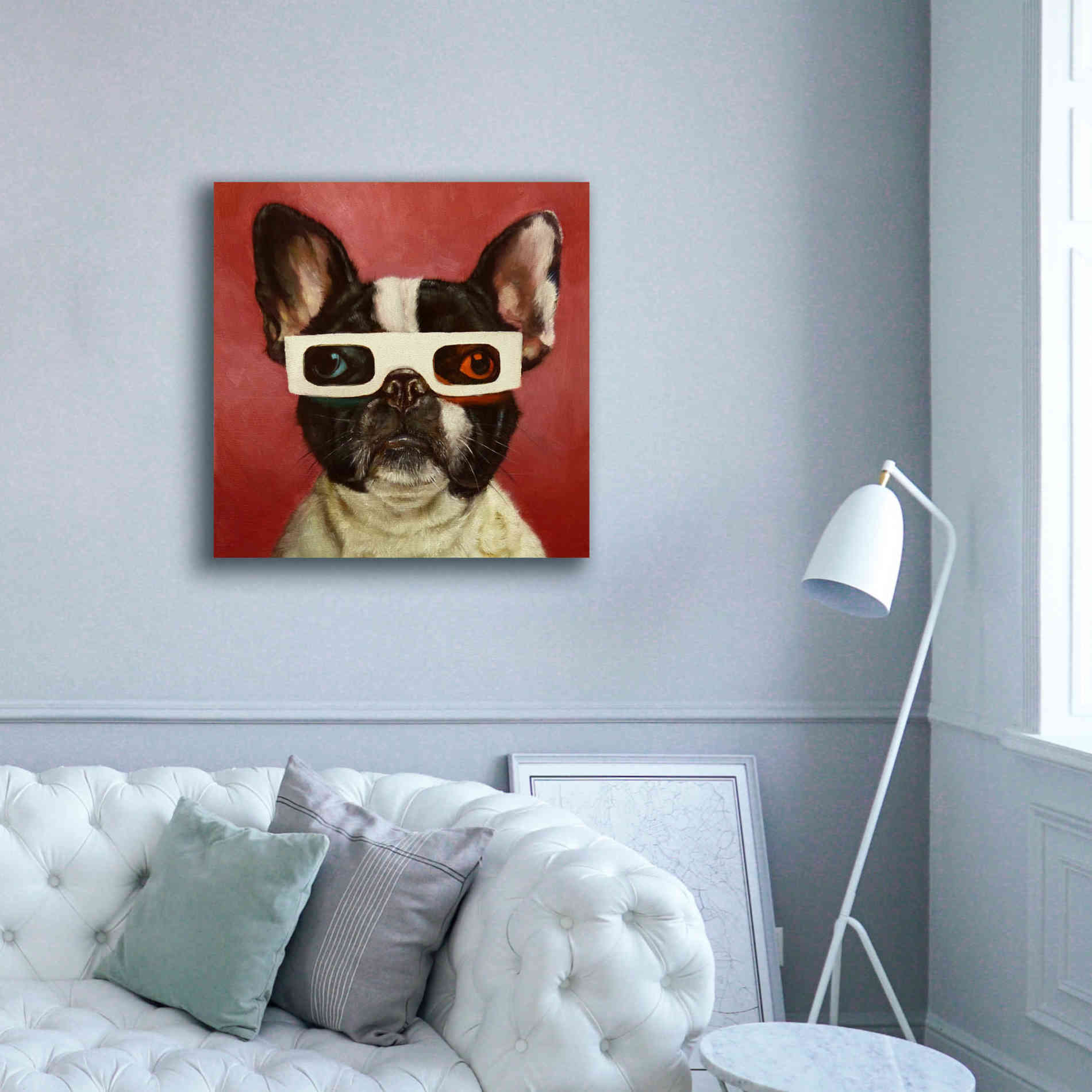 '3D Dog' by Lucia Heffernan, Canvas Wall Art,37x37