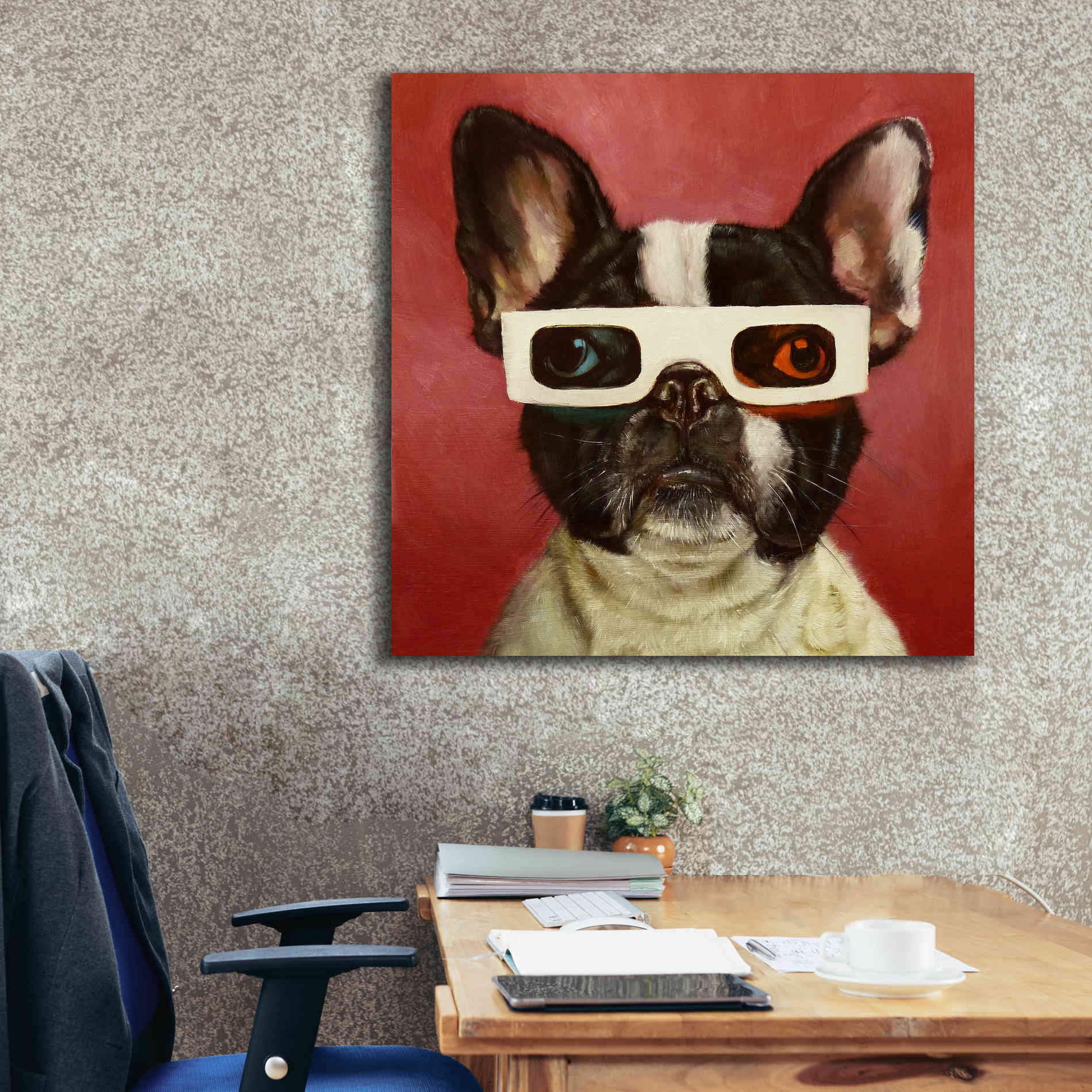 '3D Dog' by Lucia Heffernan, Canvas Wall Art,37x37