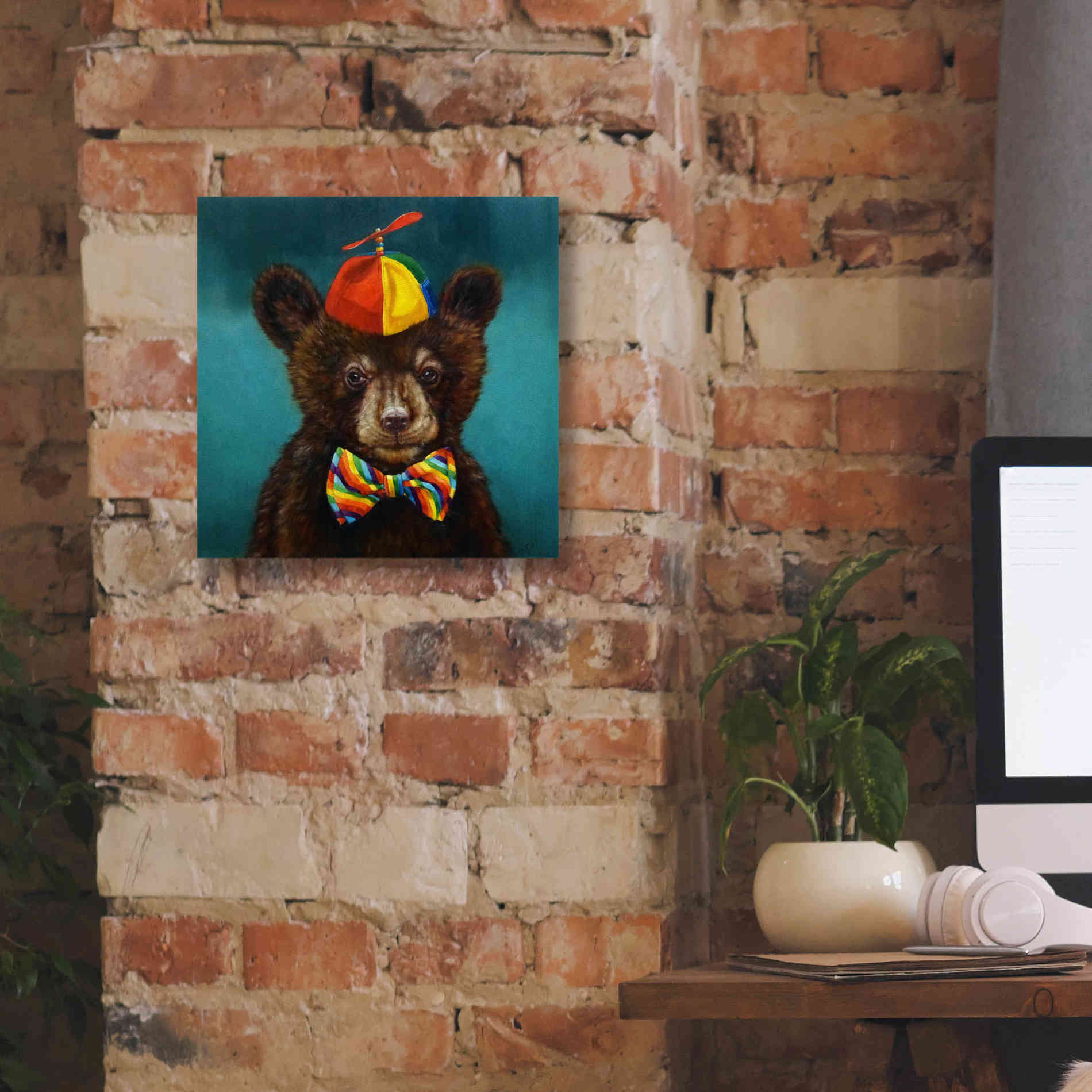 'Baby Bear' by Lucia Heffernan, Canvas Wall Art,12x12