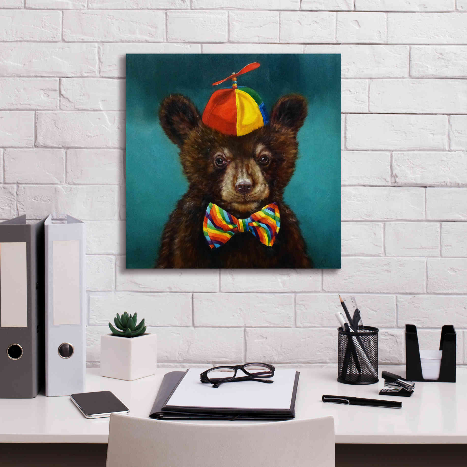 'Baby Bear' by Lucia Heffernan, Canvas Wall Art,18x18