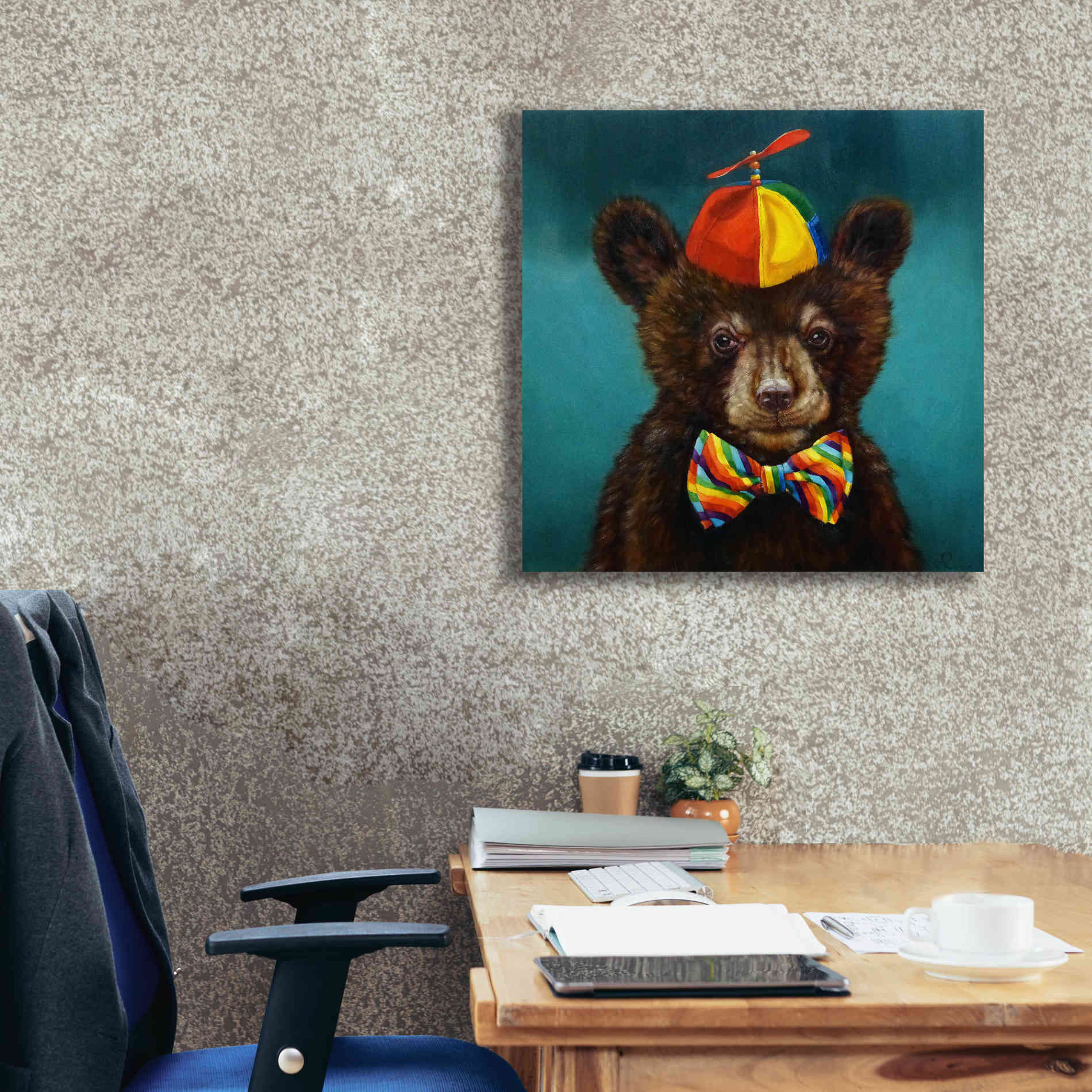 'Baby Bear' by Lucia Heffernan, Canvas Wall Art,26x26