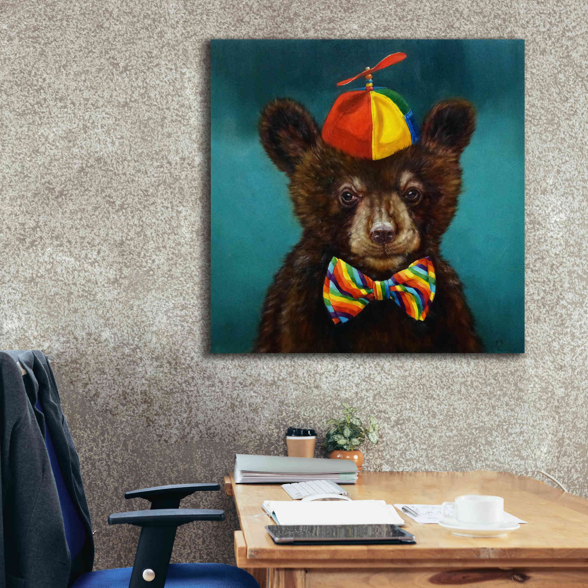 'Baby Bear' by Lucia Heffernan, Canvas Wall Art,37x37