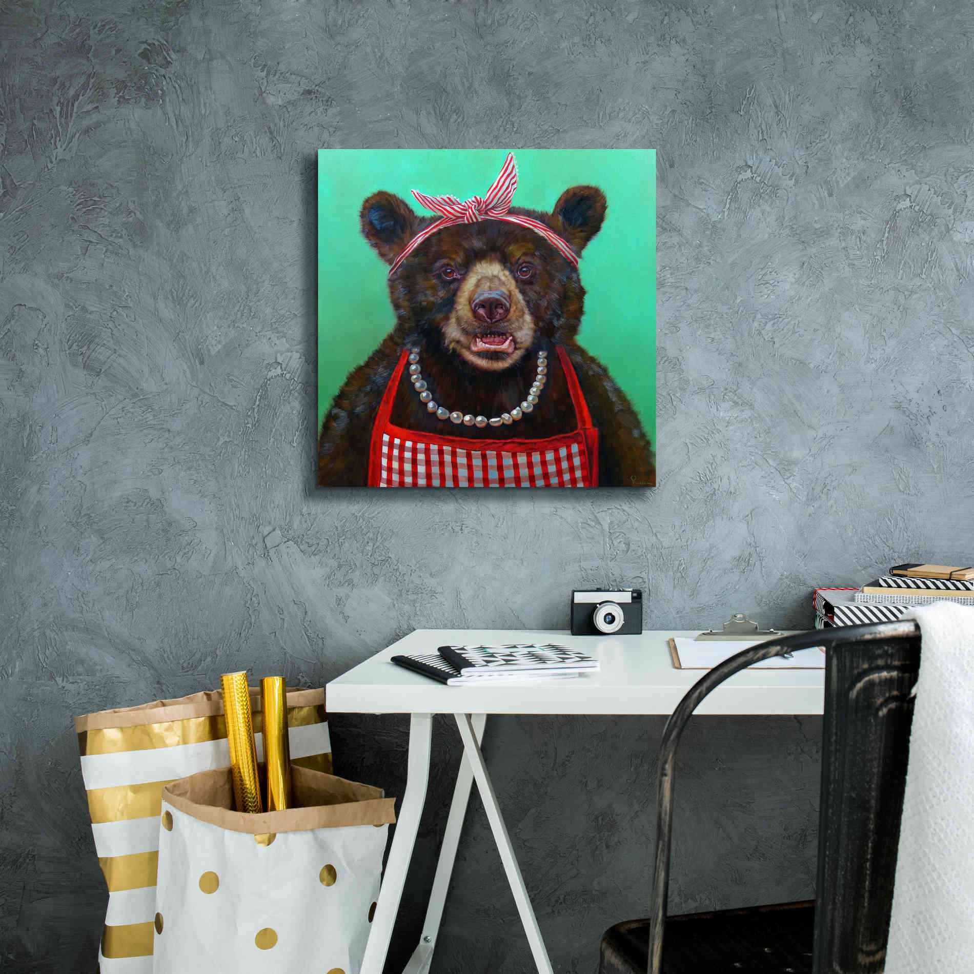 'Mama Bear' by Lucia Heffernan, Canvas Wall Art,18x18