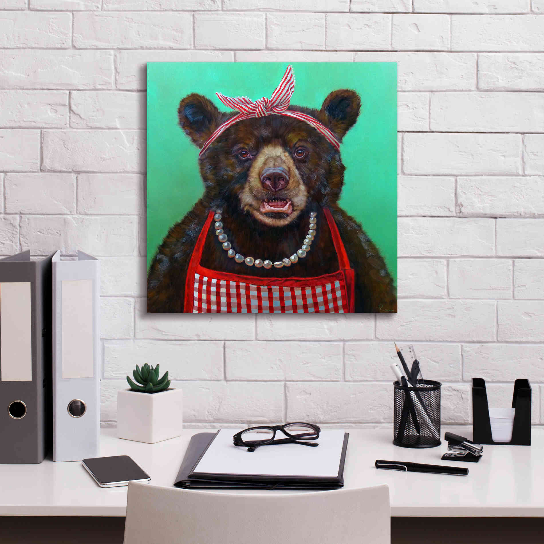 'Mama Bear' by Lucia Heffernan, Canvas Wall Art,18x18